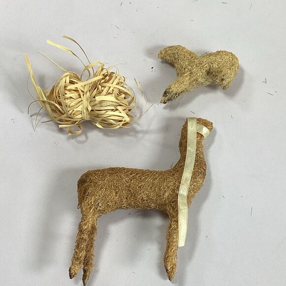 Christmas Nativity Set Handmade Raffia Straw 10 Pc Set Philippines Handcrafted - Picture 9 of 9